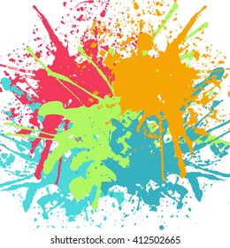 Colored rainbow blots on white background, vector illustration
