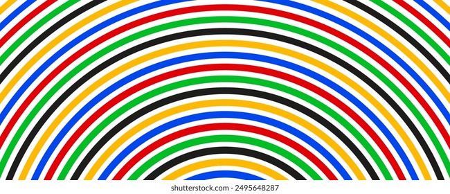 Colored rainbow circle lines isolated background