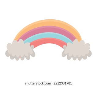 colored rainbow design over white