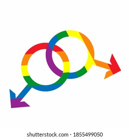 Colored rainbow gay symbol on a white background. Vector illustration.