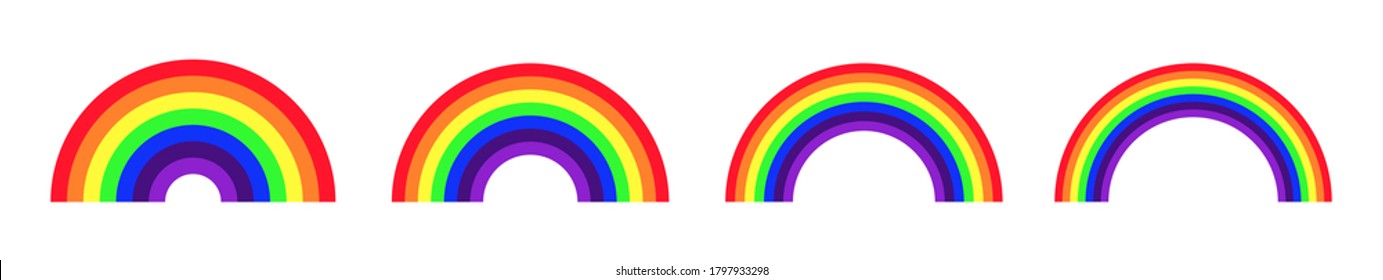 Colored Rainbow icons set. Homosexual minority concept. LGBT concept image, flag. Vector illustration.