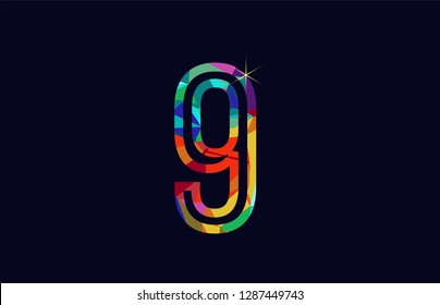 colored rainbow number 9 logo design suitable for a company or business