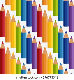 colored rainbow pencils seamless pattern - vector illustration. eps 8