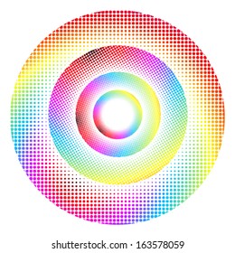 colored rainbow rings of circles