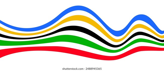 Colored rainbow wavy lines flag symbol isolated