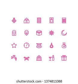 Colored Ramadan icon set with line style