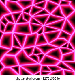 Colored random laser beams on dark background. Place for your text. Vector illustration