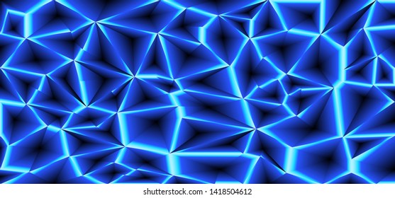 Colored random laser beams on dark background. Place for your text. Vector illustration.