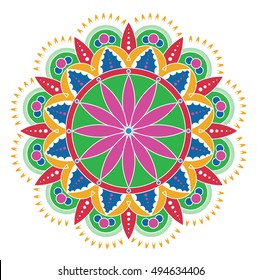 Colored Rangoli Stock Vector (Royalty Free) 494634406 | Shutterstock