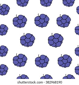 Colored raspberries seamless pattern. Seamless pattern with colored hand draw graphic raspberries. Vector illustration.