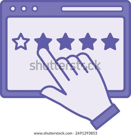 Colored Rating Icon. Vector Illustration. Company or Product Rating, Online Customer Opinion. Feedback Concept