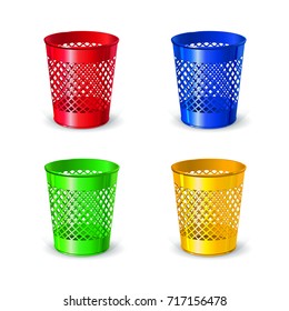 colored realistic plastic office waste pads for paper
