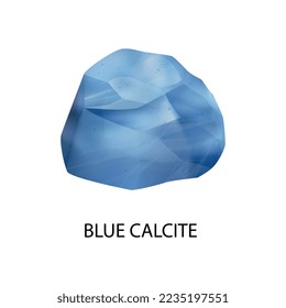 Colored and realistic stone mineral composition with isolated image and text caption vector illustration