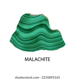 Colored and realistic stone mineral composition with isolated image and text caption vector illustration