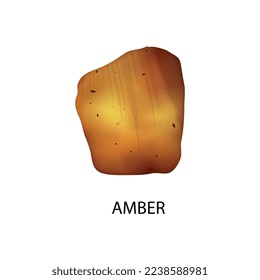 Colored and realistic stone mineral composition with isolated image and text caption vector illustration