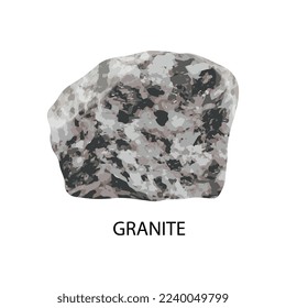 Colored and realistic stone mineral composition with isolated image and text caption vector illustration