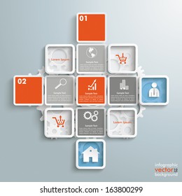 Colored rectangles on the grey background. Eps 10 vector file.