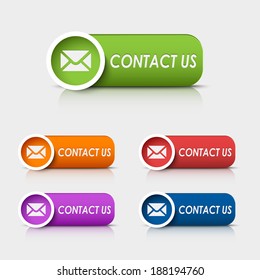 Colored rectangular web buttons contact us