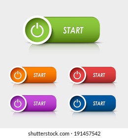 Colored rectangular web buttons start
