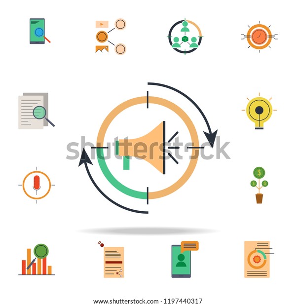 colored remarketing icon. marketing icons\
universal set for web and\
mobile