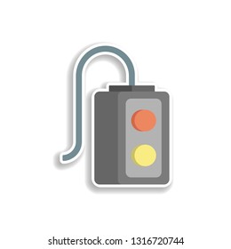 colored remote production sticker icon. Elements of Production in color icons. Simple icon for websites, web design, mobile app, info graphics