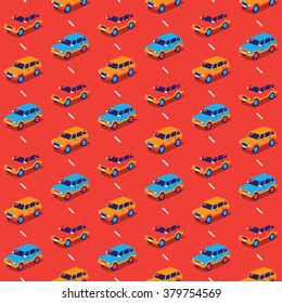 colored retro cars. vector lifestyle