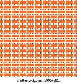 colored rhombus and orange stripes geometric orange seamless vector pattern