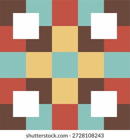 losangos coloridos com diferentes formas geométricas. Padrão geométrico colorido com formas de losango e bloco. Padrão contínuo moderno com simetria geométrica em negrito eps10