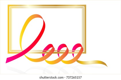 Colored ribbon with frame abstract pattern background,EPS10