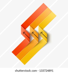Colored ribbon for origami design
