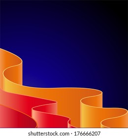 COLORED RIBBONS ON A BLUE
