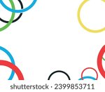 Colored rings on a white background. Abstract bright background for design.