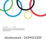 Colored rings on a white background. Abstract bright background for design.