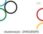 Colored rings on a white background.