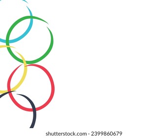 Colored rings on a white background.