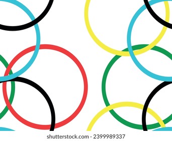 Colored rings on a white background. Abstract bright background for design. Abstract multicolored background. Vector graphics for design. Waves, texture Background