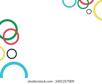 Colored rings on a white background. Abstract bright background for design. Abstract multicolored background. Vector graphics for design. Waves, texture Background