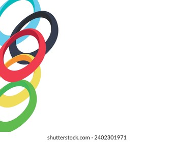 Colored rings on a white background. Abstract bright background for design. Abstract multicolored background. Vector graphics for design. Waves, texture Background