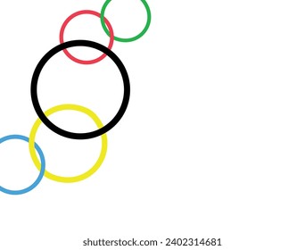 Colored rings on a white background. Abstract multicolored background. Vector graphics for design.