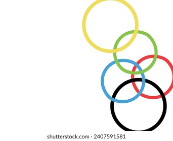 Colored rings on a white background. Abstract bright background for design.