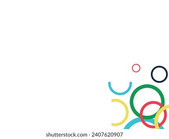 Colored rings on a white background. Abstract bright background for design.