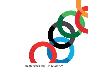 Anillos de color sobre un fondo blanco. Resumen de fondo multicolor. Gráficos vectoriales para el diseño.