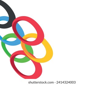 Colored rings on a white background. Abstract bright background for design.