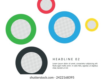 Colored rings on a white background. Abstract bright background for design.