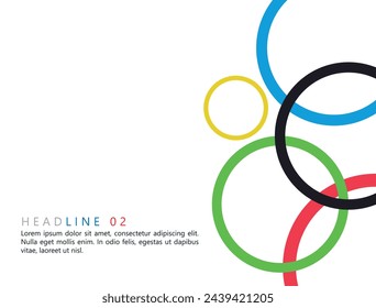 Colored rings on a white background. Abstract bright background for design.