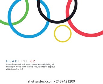 Colored rings on a white background. Abstract bright background for design.