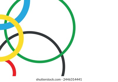 Colored rings on a white background. Abstract bright background for design