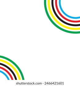 Colored rings on a white background. Abstract multicolored background. Vector graphics for design.