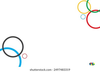 Colored rings on a white background.