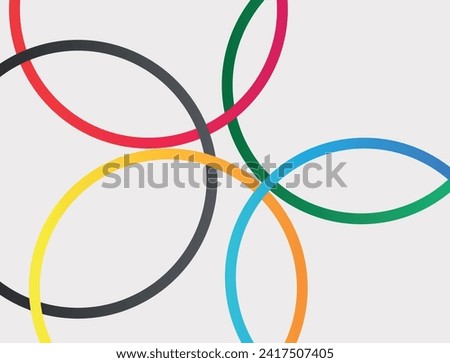 Colored rings on a white background. Abstract bright background for design.